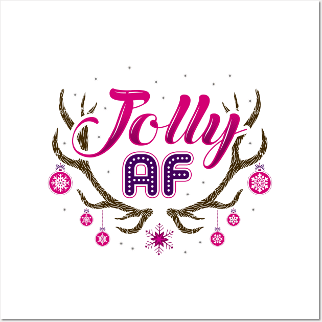 Jolly AF Funny Christmas Wall Art by KsuAnn